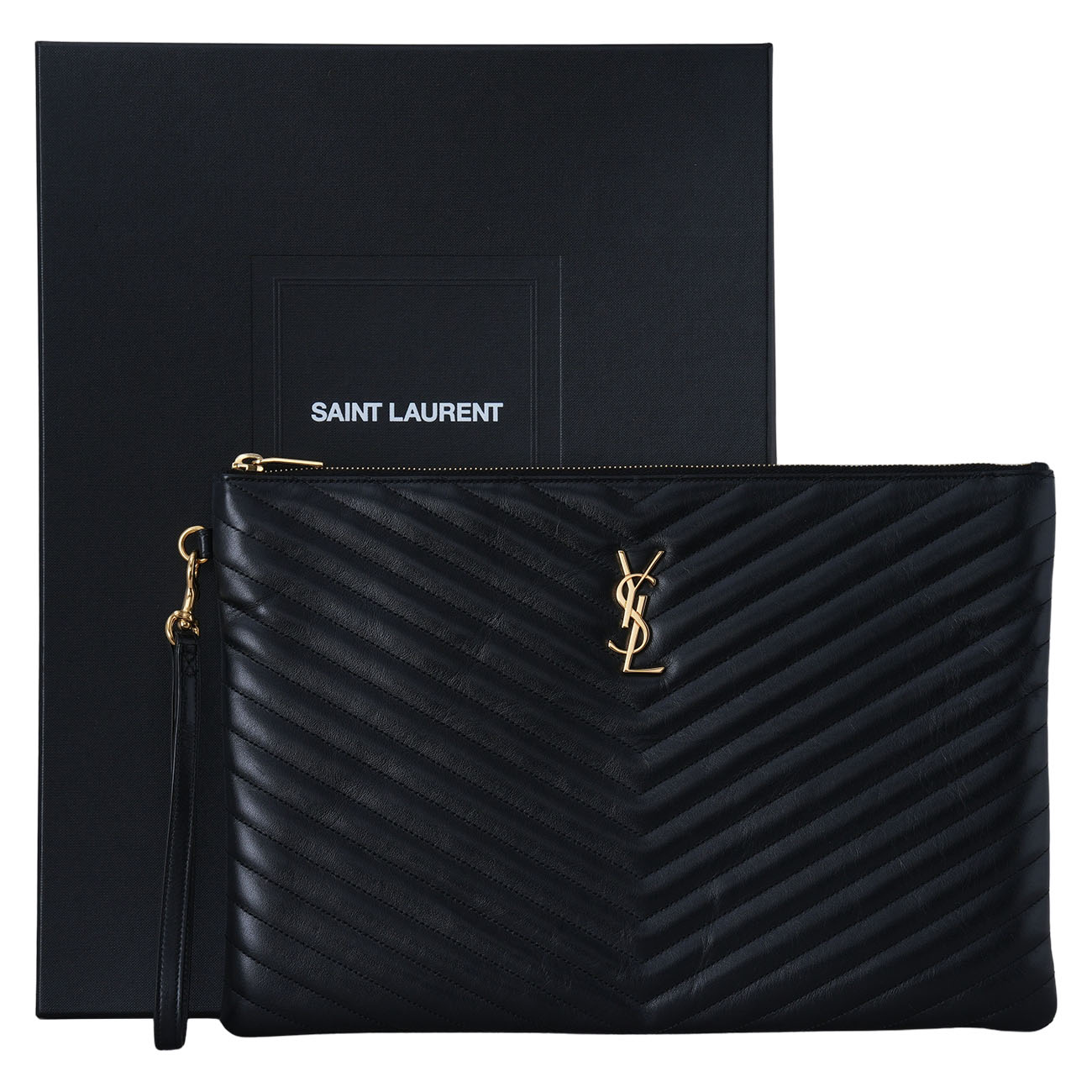 Yves Saint Laurent(USED)생로랑 440222 모노그램 쉐브론 클러치